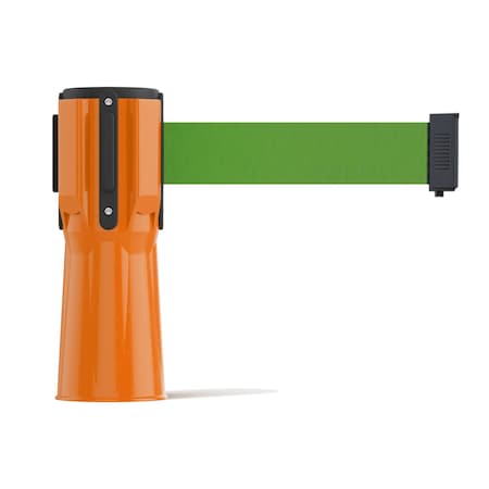 Retractable Belt Barrier Cone Mount Orange Case 7.5ftGreen Belt